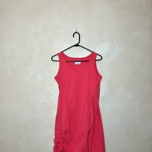 Elegant Coral Sleeveless Dress
